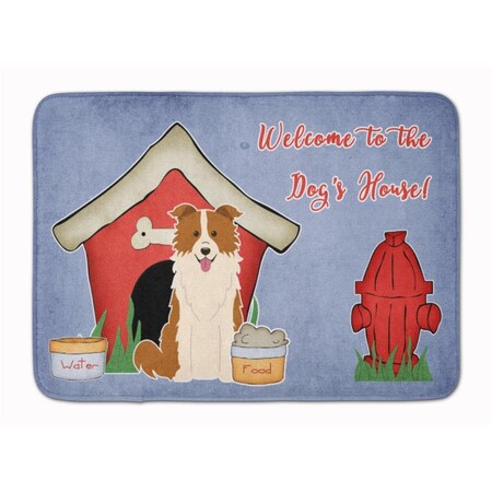 Carolines Treasures Dog House Border Collie Red and White Machine Washable Memory Foam Mat BB2873RUG